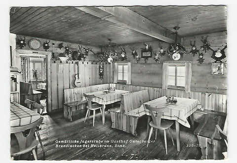 AK Brandlucken bei Heilbrunn. Jagerstube im Gasthof Unterberger.