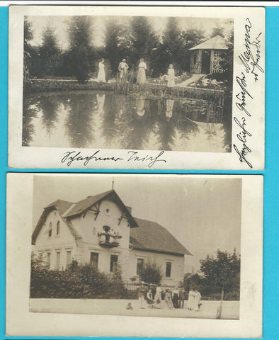 2 Fotos bzw. AK St. Ruprecht an der Raab. (Teich und Haus, dieselben Menschen)