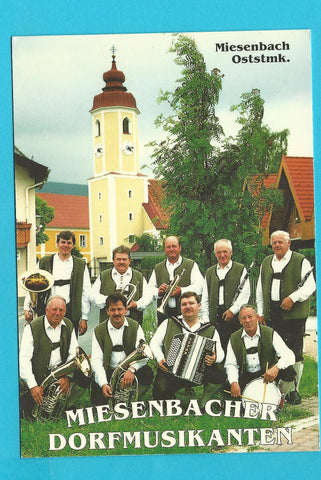 Autogrammkarte Miesenbacher Dorfmusikanten.