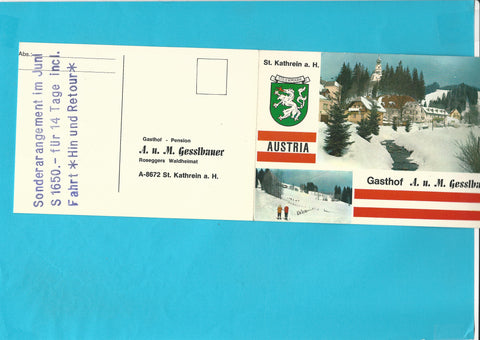 Doppel-AK St. Kathrein am Hauenstein. Gasthof Gesslbauer.