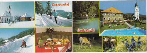 AK Doppel-AK Ettendorf im Lavanttal. Gasthof Pension Lambertushof. Günther Käfer.