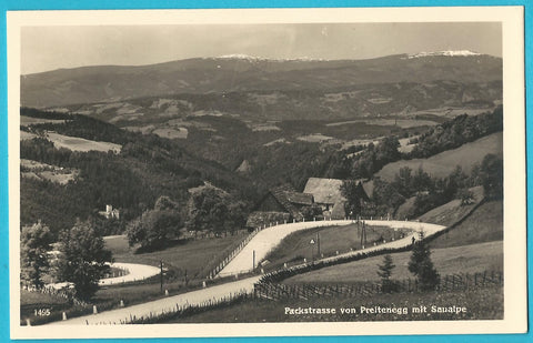 AK Packstrasse von Preitenegg mit Saualpe. (1941)