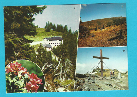 AK St. Stefan. Alpengasthof Jäger, Koralpe. Erlenloch. Koralpen. Gipfelkreuz.