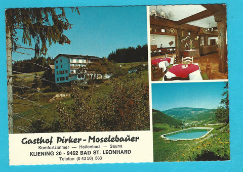 AK Bad St. Leonhard. Kliening 30. Gasthof Pirker - Moselebauer.