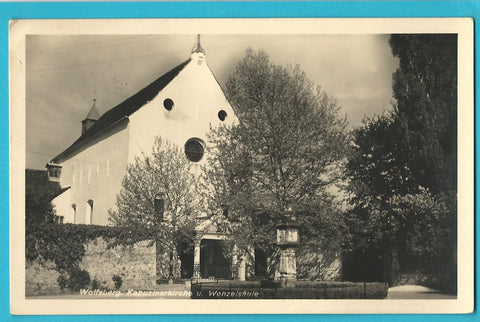 AK Wolfsberg. Kapuzinerkirche u. Wenzelsäule. (1930)