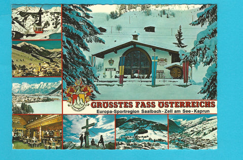AK Grösstes Fass Österreichs. Europa Sportregion Saalbach-Zell am See-Kaprun.