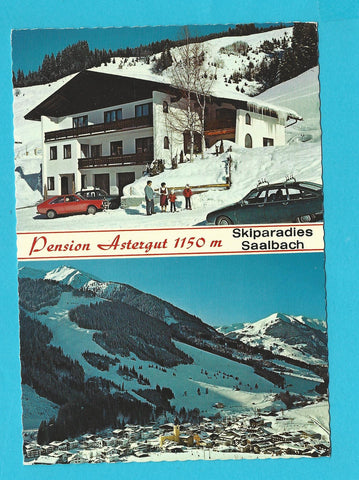 AK Saalbach. Pension Astergut. Bes. Sepp und Rosi Breitfuß.