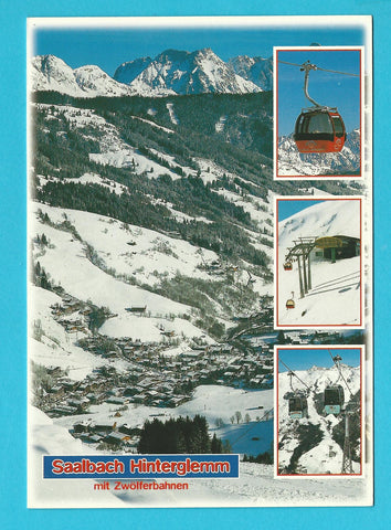 AK Saalbach Hinterglemm mit Zwölkerbahnen.