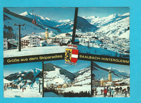 AK Grüße aus dem Skiparadies Saalbach-Hinterglemm.