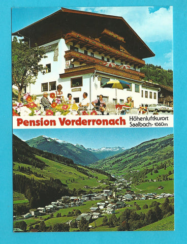 AK Saalbach. Pension Vorderronach. Bes. G. Riedelsperger.