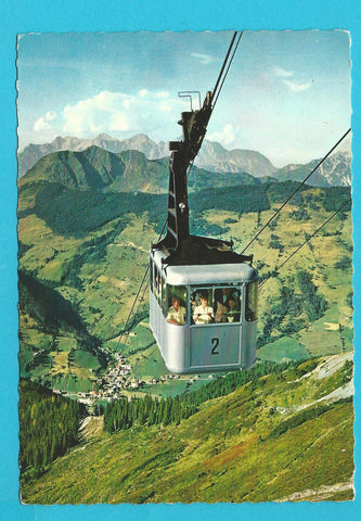 AK Saalbach mit Seilbahn auf den Schattberg.