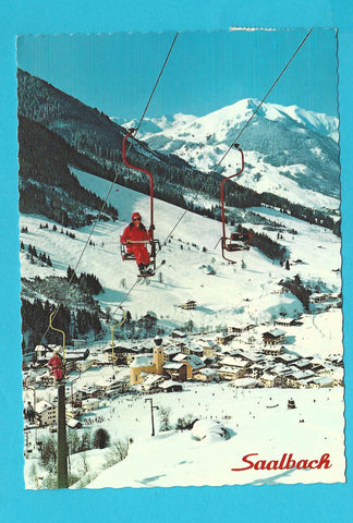 AK Saalbach mit Zwölerkogel und Kohlmaiskopflift.