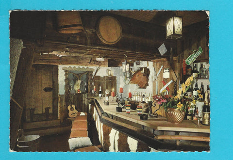 AK Saalbach. Die originelle Kuhstallbar Alpenhotel.