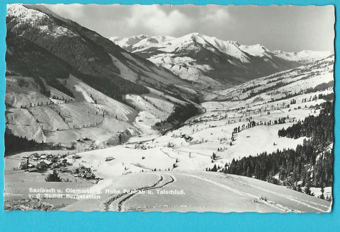 AK Saalbach u. Glemmtal g. Hohe Penhab u. Talschluß v. d. Skilift Bergstation.