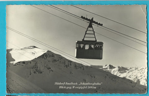 AK Skidorf Saalbach. Schattbergbahn. Blick geg. Westgipfel.