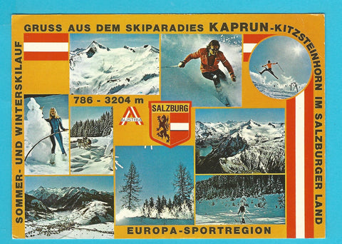 AK Gruss aus dem Skiparadies Kaprun - Kitzsteinhorn.