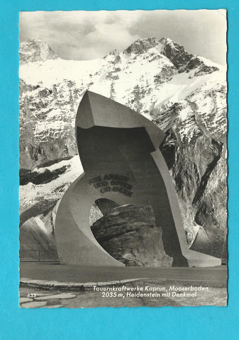 AK Tauernkraftwerke Kaprun, Moserboden, Heidenstein mit Denkmal.
