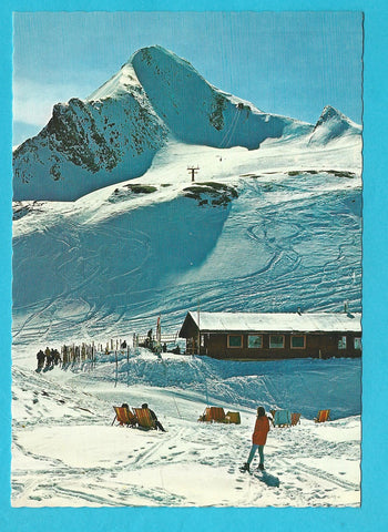 AK Gletscherbahnen Kaprun. Berghaus Gletscherbahn mit Kitzsteinhorn und Schmiedinger-Gletscher.