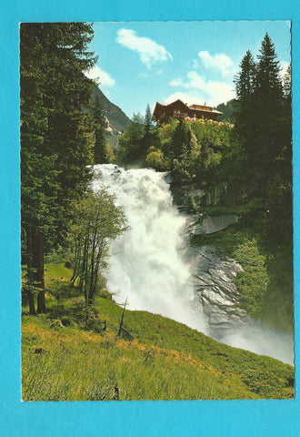 AK Krimml. Mittlerer Wasserfall und Alpengasthaus Schönangerl.