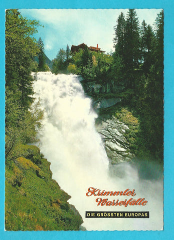 AK Krimmler Wasserfälle. Mittlerer Wasserfall und Alpengasthaus Schönangerl.
