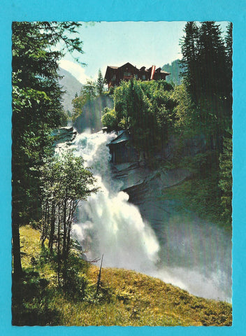 AK Mittlerer Krimmler Wasserfall mit Alpengasthof Schönangerl.