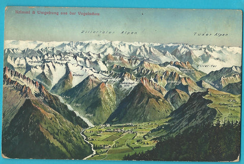 AK Krimml & Umgebung aus der Vogelschau. (1914)