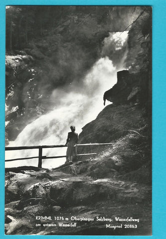 AK Krimml. Wasserfallweg am unteren Wasserfall.