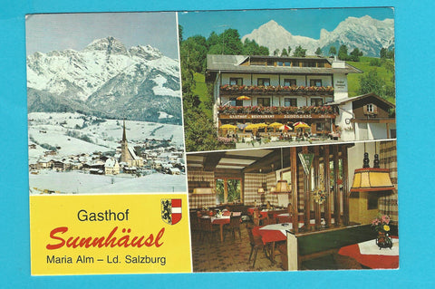 AK Maria Alm. Gasthof und Pension Sunnhäusl. Hans Peter und Eveline Altacher.