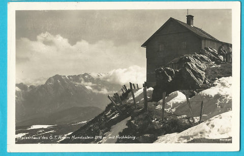 AK Statzerhaus des Ö.T.K. am Hundsstein mit Hochkönig.