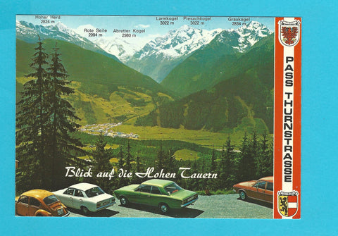 AK Pass Thurnstrasse. Blick auf die Hohen Tauern.