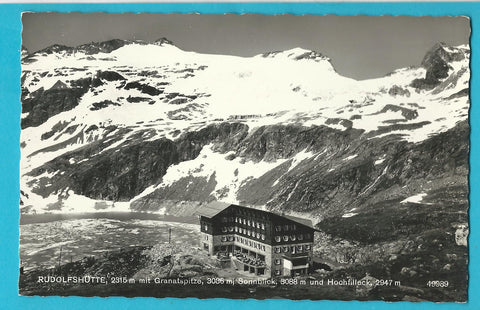 AK Rudolfshütte mit Granatspitze, Sonnblick und Hochfilleck. (1961)
