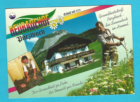 AK Weißbach bei Lofer, Pürzlbach 5. Jausenstation und Heubadehof Pürzlbach. Maria und Georg Weißbacher.