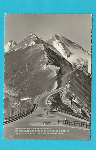 AK Grossglockner-Hochalpenstraße mit Grossglockner Sonnwelleck und Fuscherkarkopf Nordrampe.