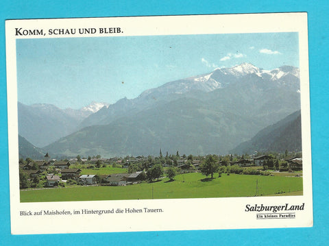 AK Blick auf Maishofen, im Hintergrund die Hohen Tauern.