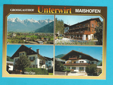 AK Maishofen. Großgasthof Unterwirt. Bes. S. G. Hasenauer. Mit den Pensionen Haus Brunner und Villa Olga.
