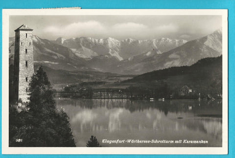 AK Klagenfurt - Wörthersee-Schrotturm mit Karawanken.