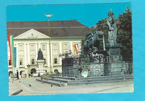 AK Klagenfurt, Rathaus und Lindwurmbrunnen.