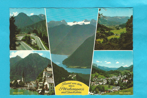 AK Rund um den Pötschenpass mit Dachstein.