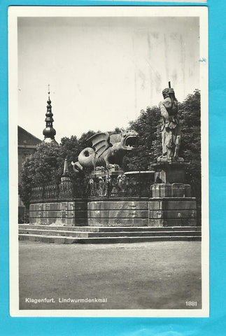 AK Klagenfurt. Lindwurmbrunnen. (1929)
