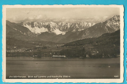 AK Am Wörthersee. Blick auf Loretto und Koschutta. (1940)