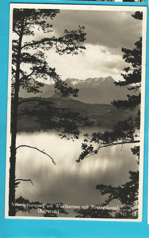 AK Abendstimmung am Wörthersee mit Mittagskogel. (1930-31)