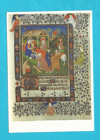 Karte Anbetung der Heiligen Drei Könige. Französisches Stundenbuch, Paris.