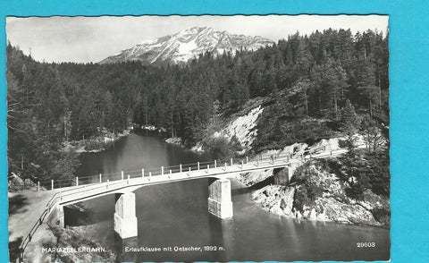 AK Mariazellerbahn. Erlaufklause mit Oetscher. (1964)