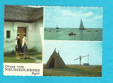 AK Gruss vom Neusiedlersee. Trachten aus Illmitz usw.