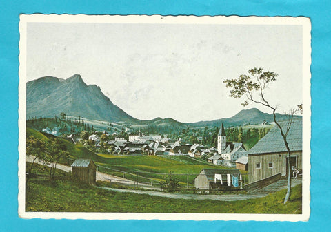 AK Markt Aussee. Gemälde von Johann Janiß um 1850.