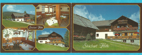Doppel-AK Sirnitz - Hochrindl. Gasthof Stoichart Hütte. Inh. Inge Dörfler.