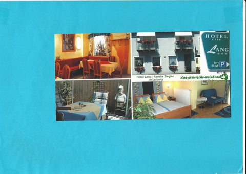 AK Leibnitz. Bahnhofstraße 22. Hotel Lang - Familie Ziegler.