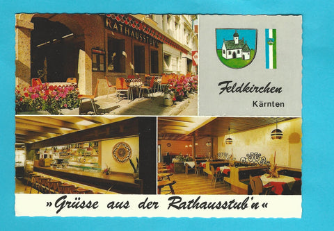 AK Feldkirchen. Grüsse aus der Rathausstub'n. Viktor Schlatte. Hauptplatz 6.