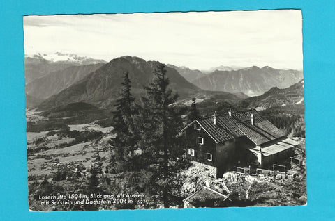 AK Loserhütte, Blick geg. Alt Aussee mit Sarstein und Dachstein.