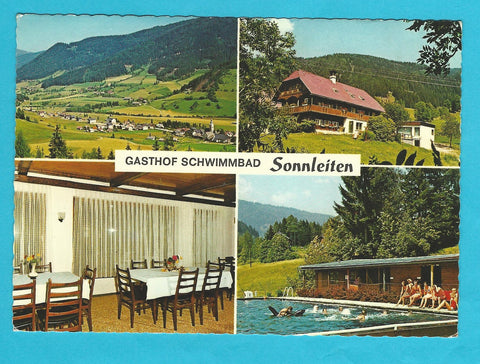 AK Gnesau. Gasthof Schwimmbad Sonnleiten. Otmar Hobitsch.